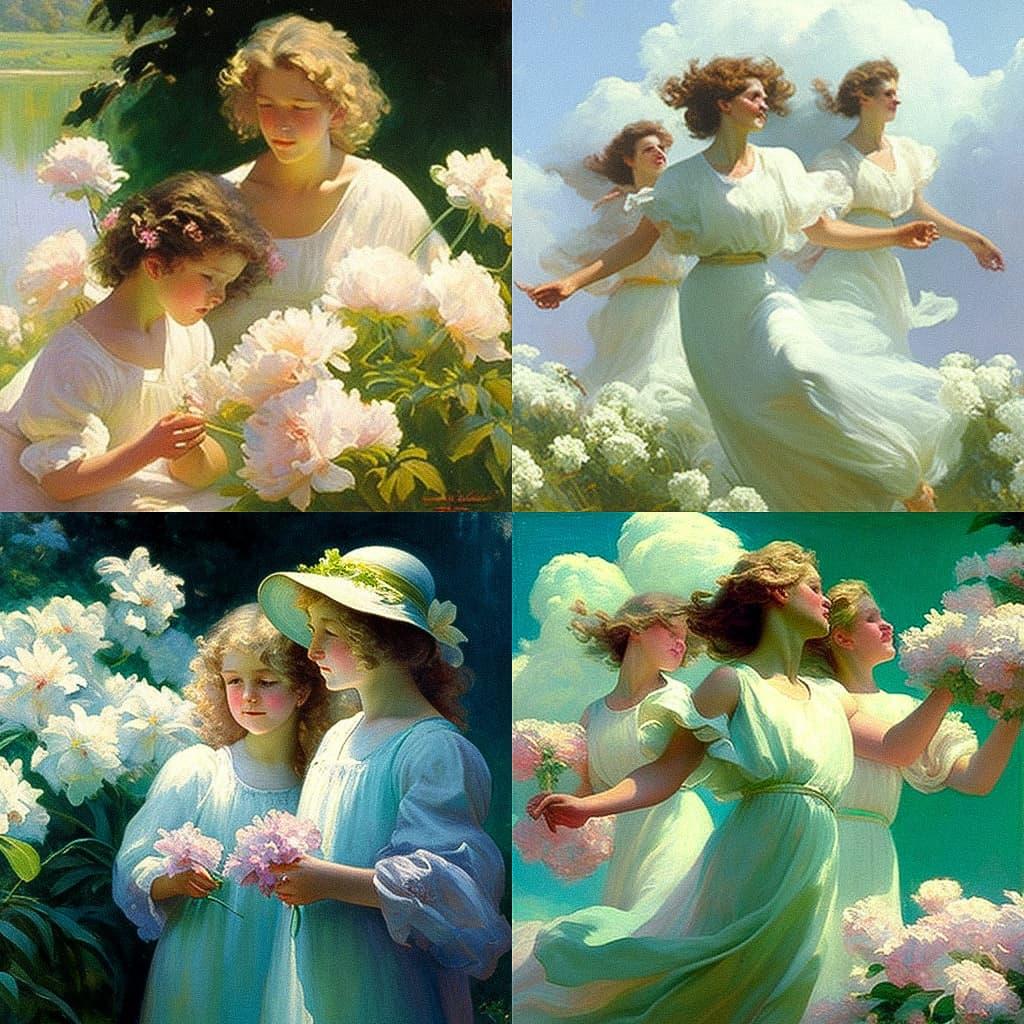 Charles Courtney Curran style, Midjourney V4, render 1 of 4