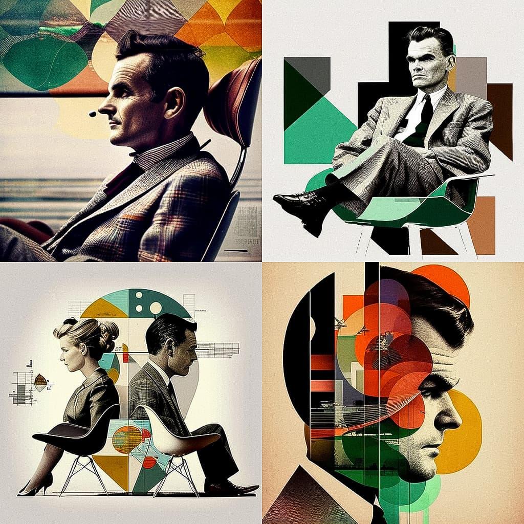 Charles Eames style, Midjourney V4, render 1 of 4