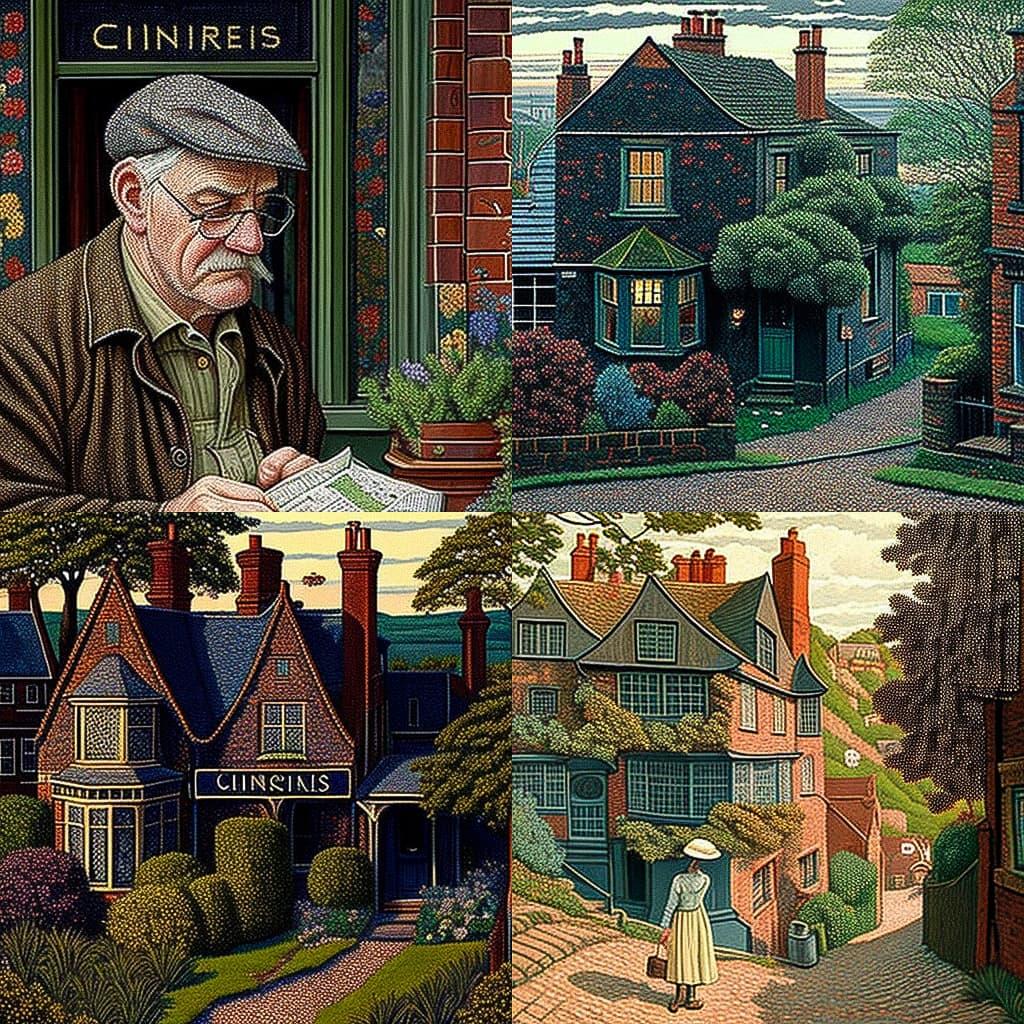 Charles Ginner style, Midjourney V4, render 1 of 4