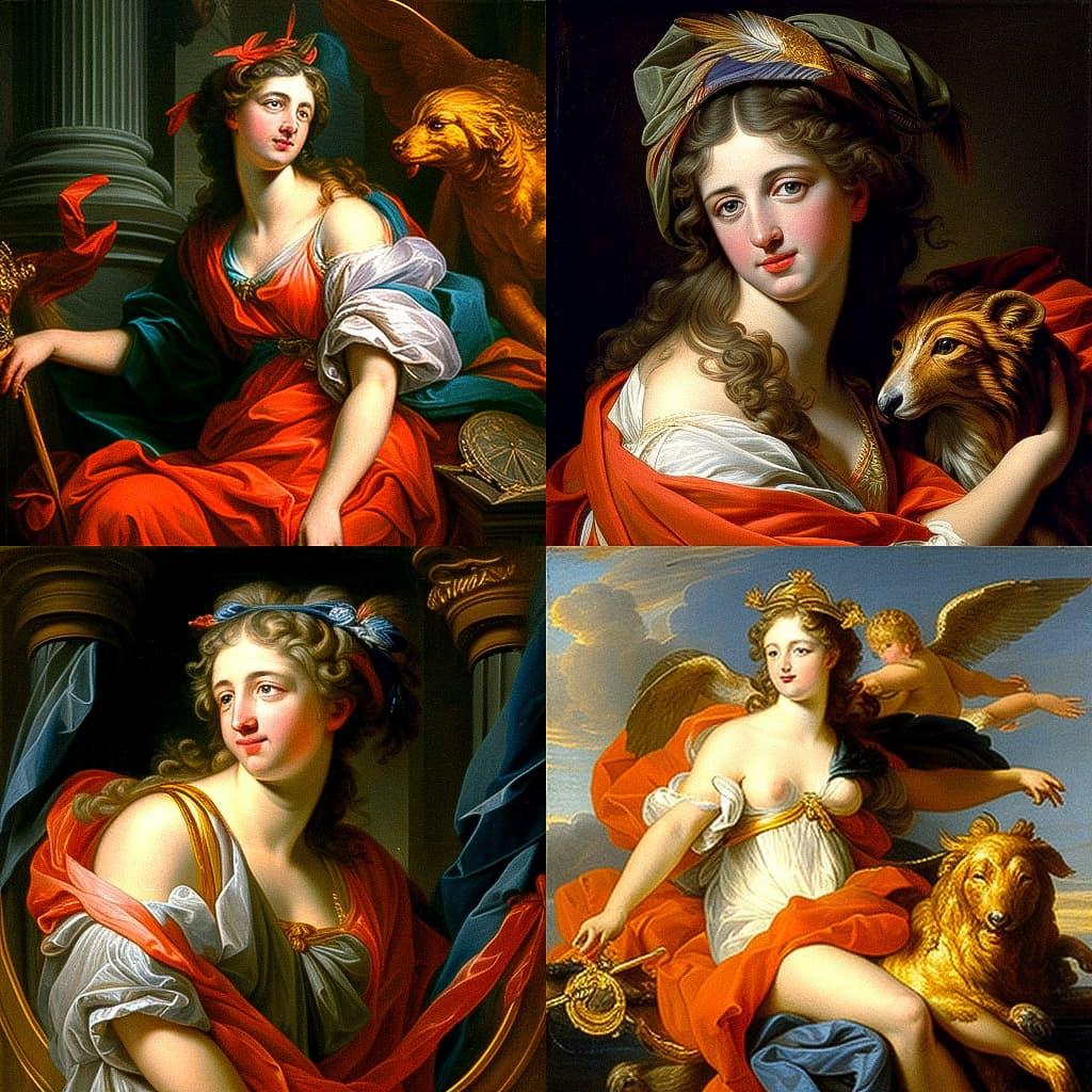 Charles Le Brun style, Midjourney V4, render 1 of 4