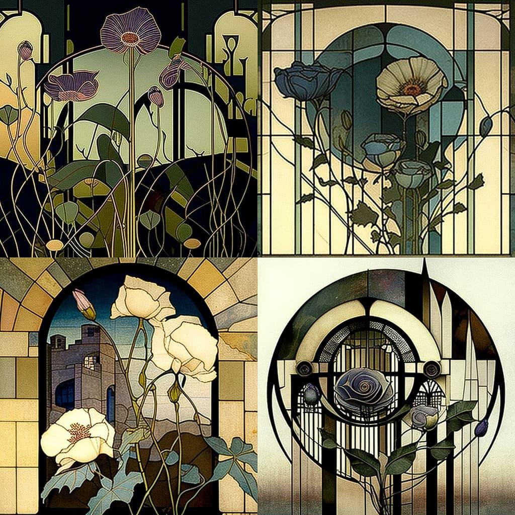 Charles Rennie Mackintosh style, Midjourney V4, render 1 of 4