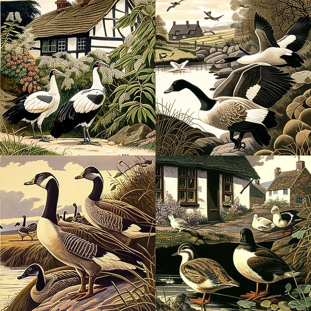 Charles Tunnicliffe style, Midjourney V4, render 1 of 4