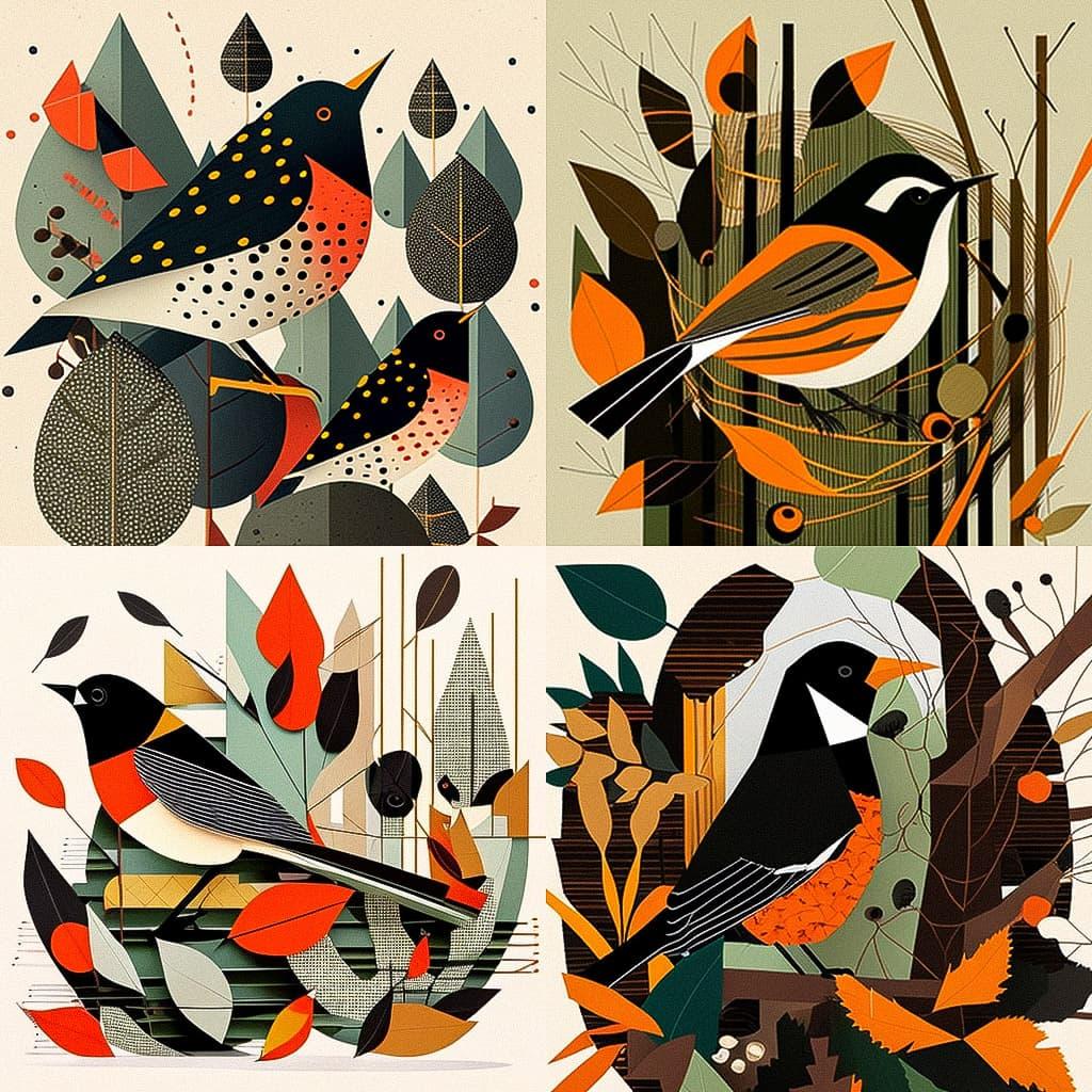 Charley Harper style, Midjourney V4, render 1 of 4