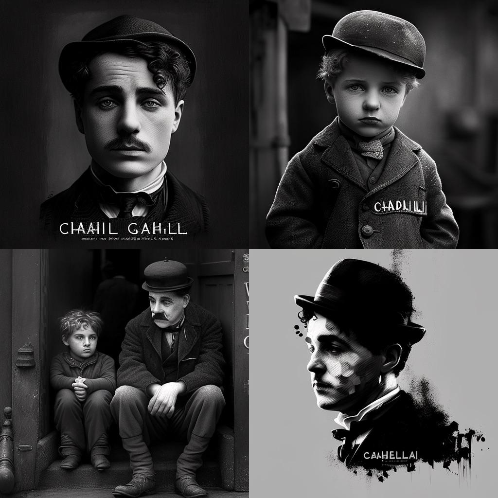 Charlie Chaplin style, Midjourney V4, render 1 of 4