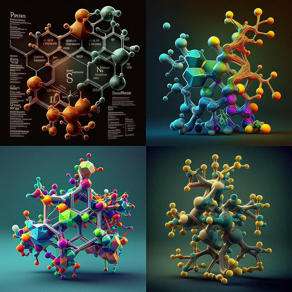 Chemical structure style, Midjourney V4, render 1 of 4