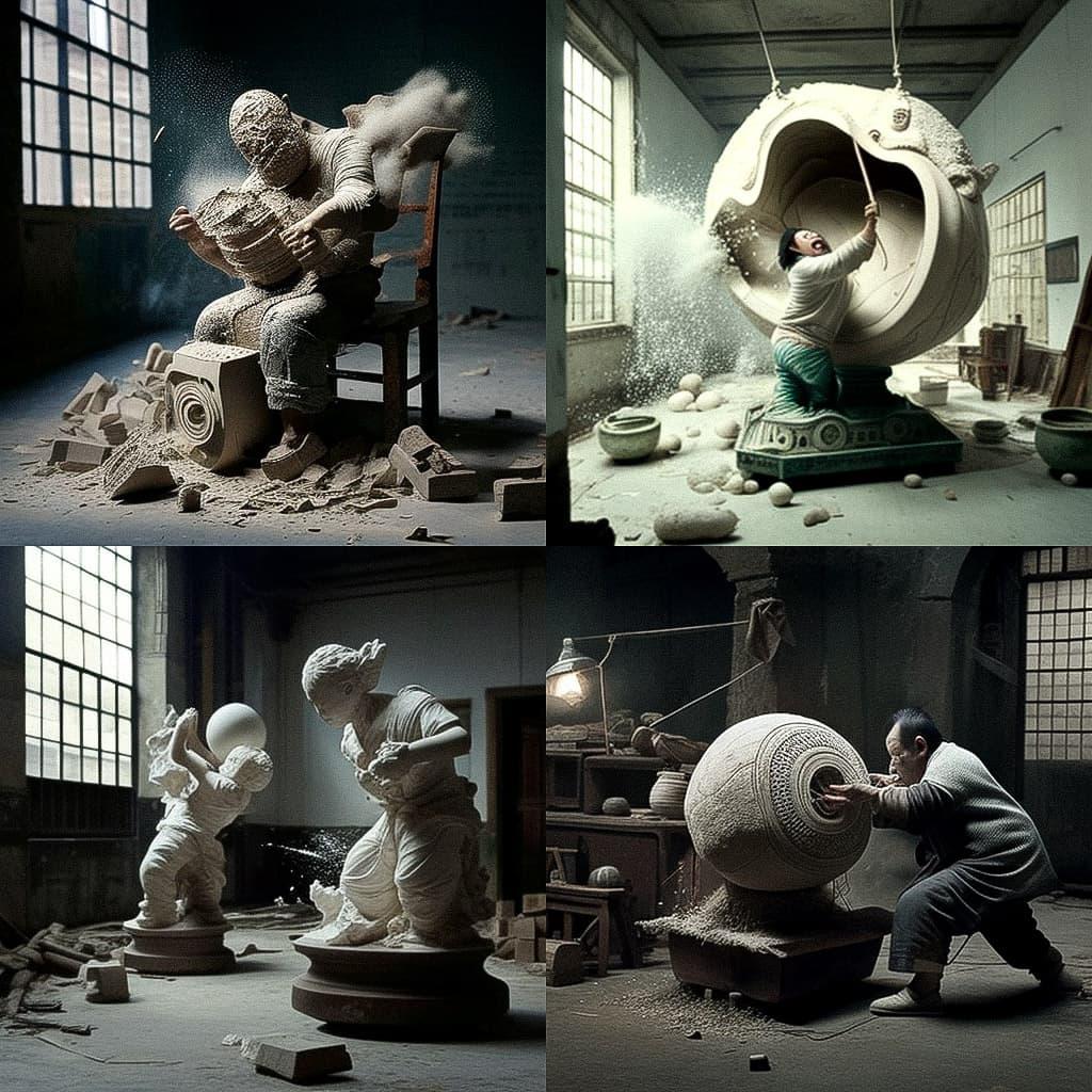 Chen Zhen style, Midjourney V4, render 1 of 4