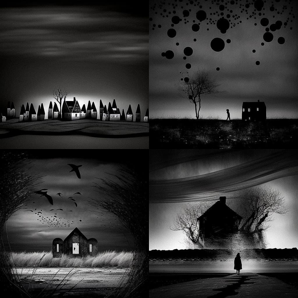 Chris Friel style, Midjourney V4, render 1 of 4