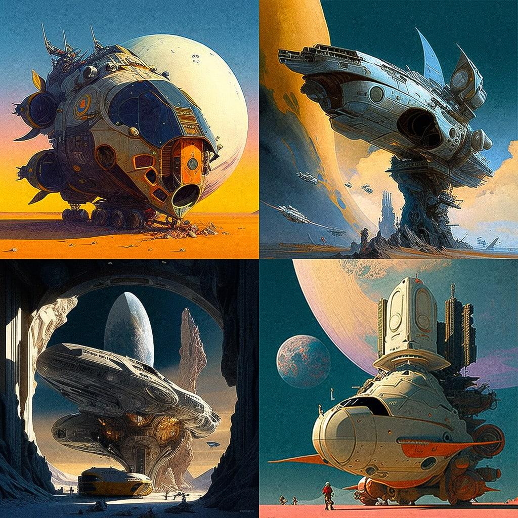 Chris Moore style, Midjourney V4, render 1 of 4