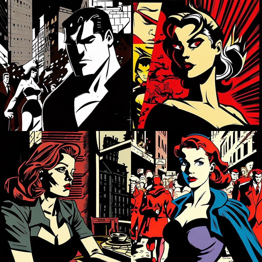 Chris Samnee style, Midjourney V4, render 1 of 4