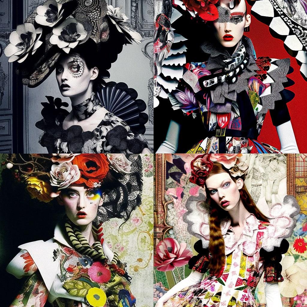 Christian Lacroix style, Midjourney V4, render 1 of 4
