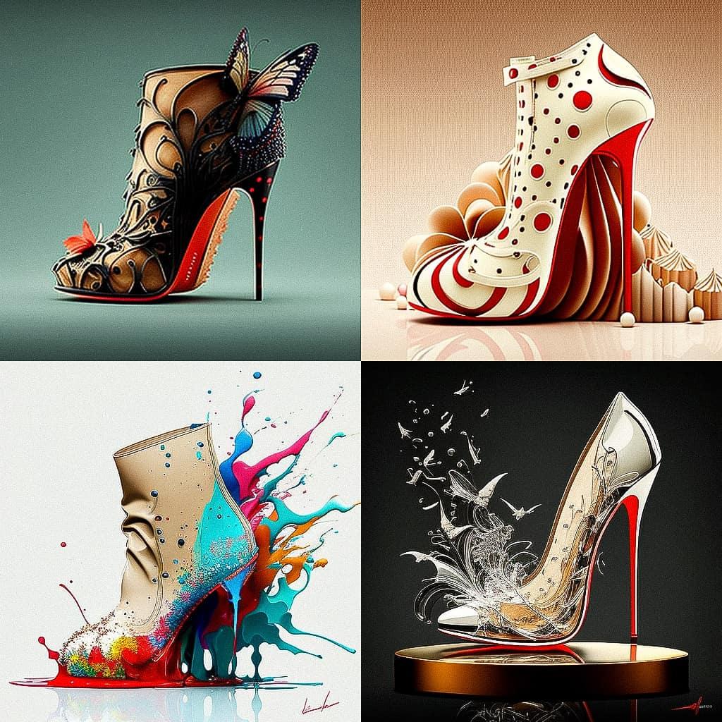 Christian Louboutin style, Midjourney V4, render 1 of 4