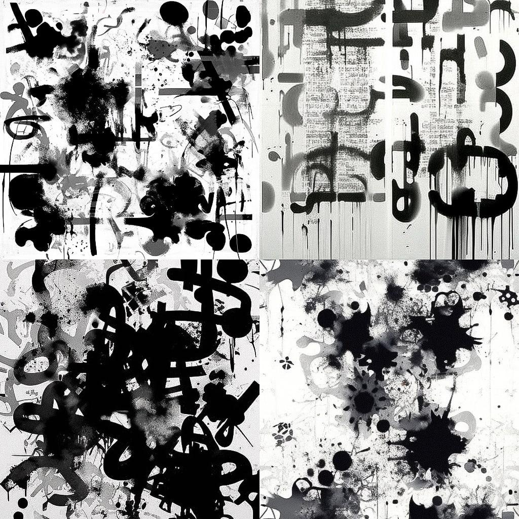 Christopher Wool style, Midjourney V4, render 1 of 4