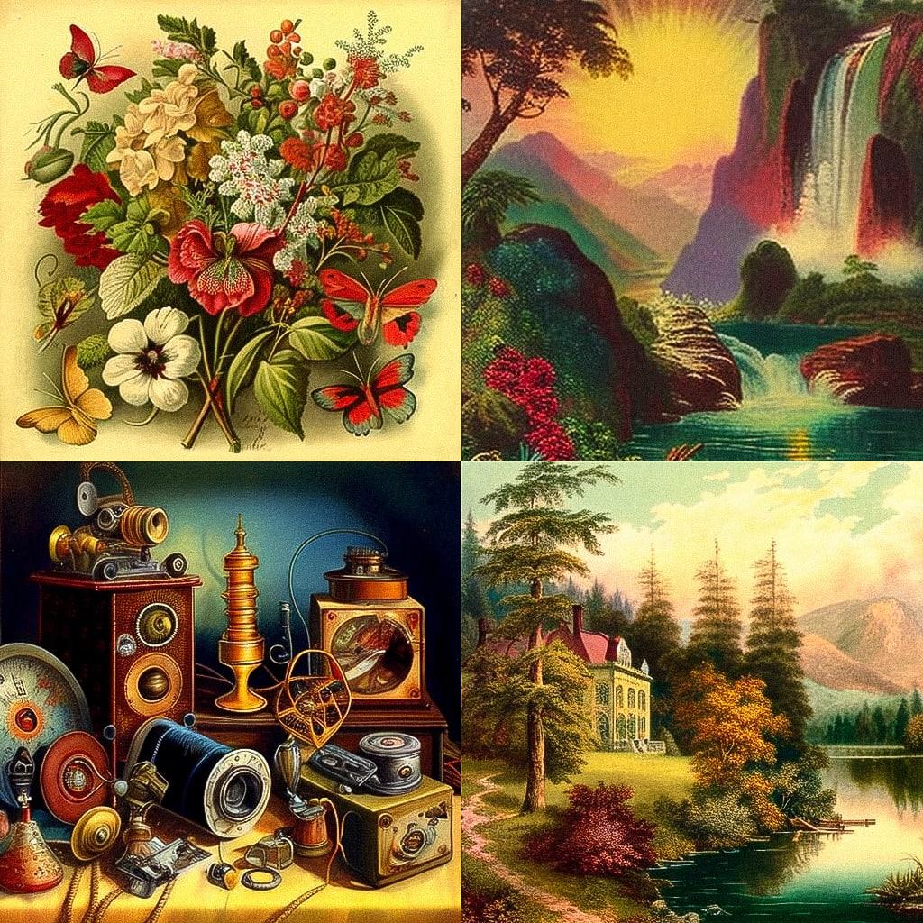 Chromolithography style, Midjourney V4, render 1 of 4