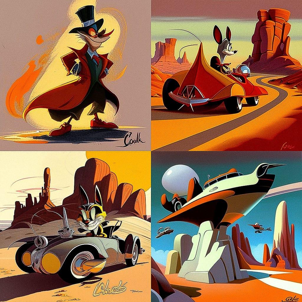 Chuck Jones style, Midjourney V4, render 1 of 4