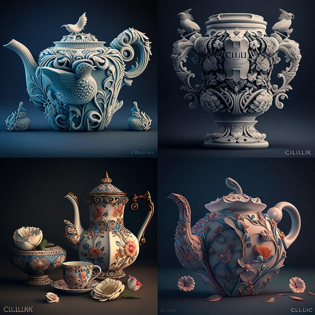 Cibulak porcelain style, Midjourney V4, render 1 of 4