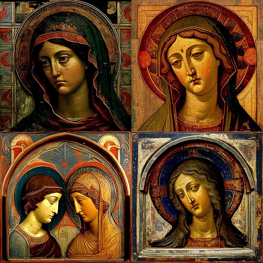 Cimabue style, Midjourney V4, render 1 of 4