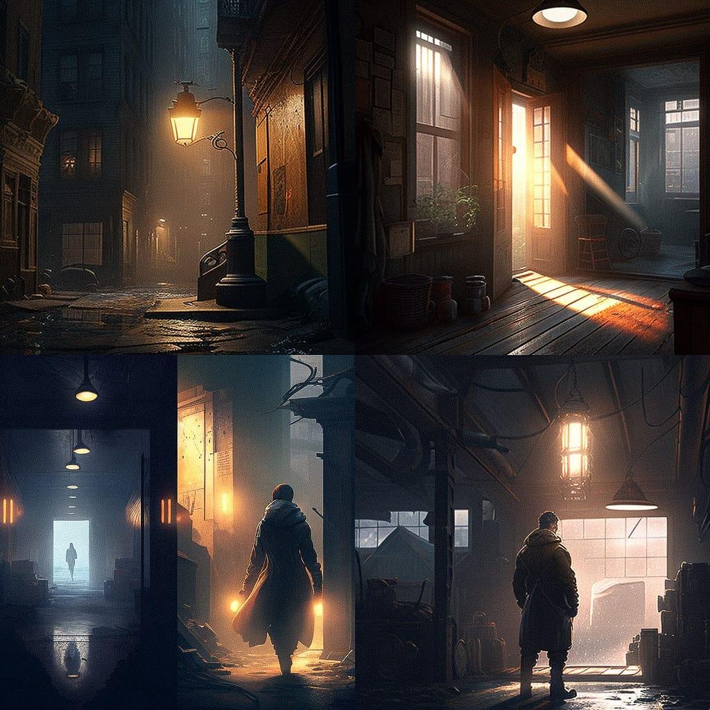 Cinematic lighting style, Midjourney V4, render 1 of 4