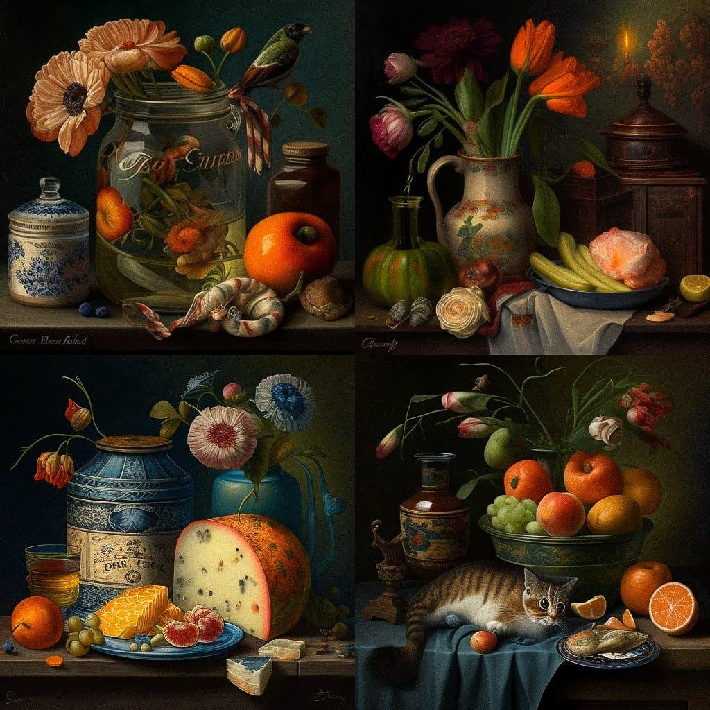 Clara Peeters style, Midjourney V4, render 1 of 4