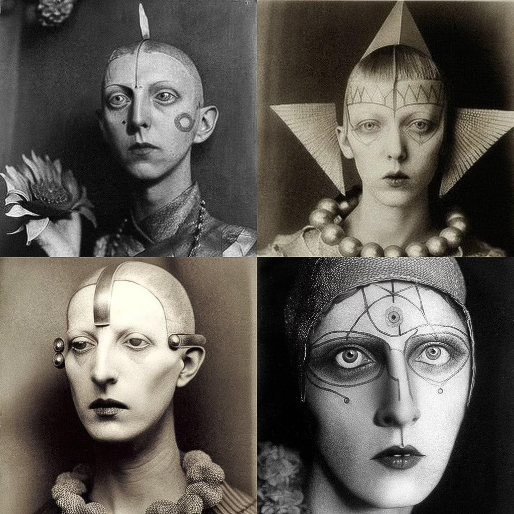 Claude Cahun style, Midjourney V4, render 1 of 4