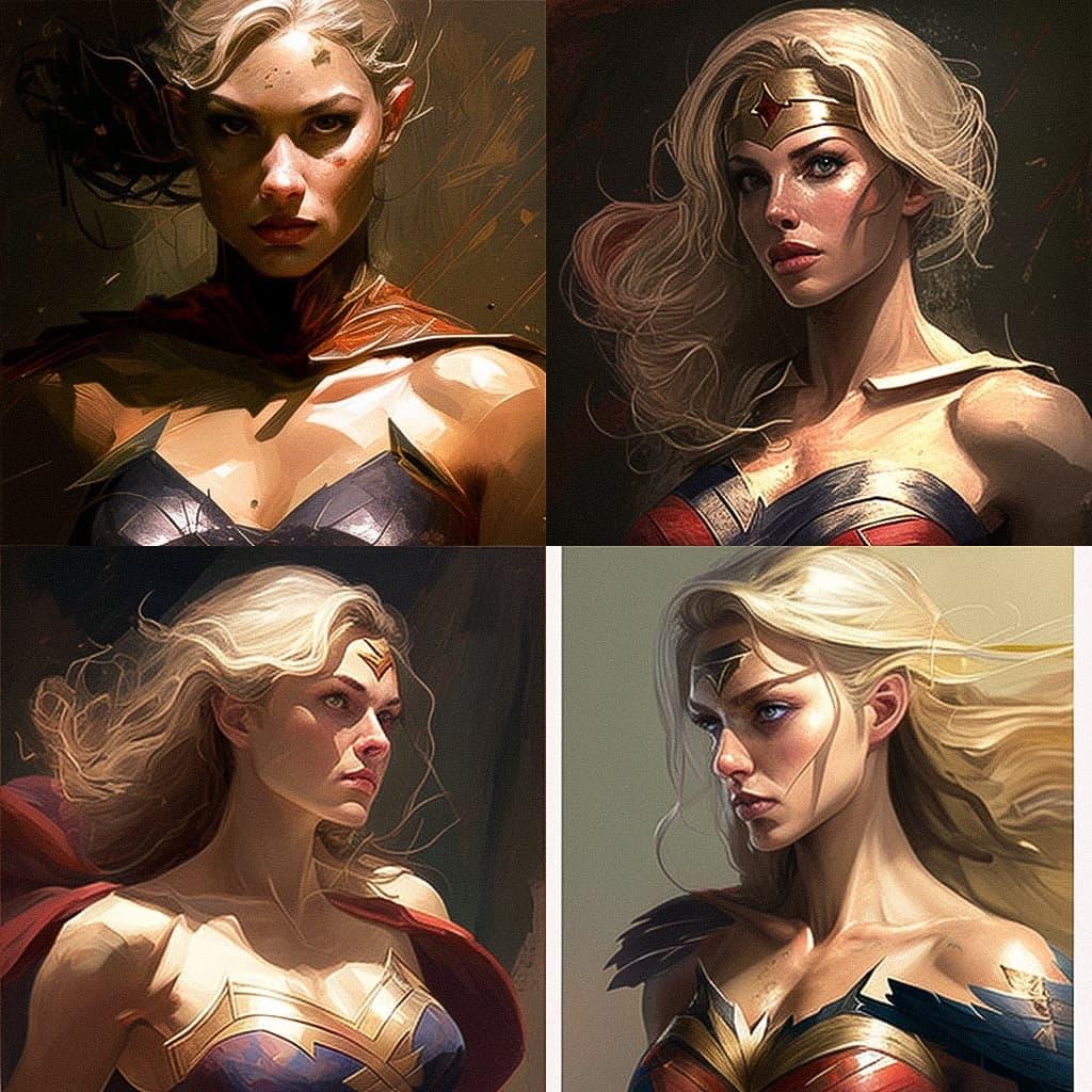 Clay Mann style, Midjourney V4, render 1 of 4