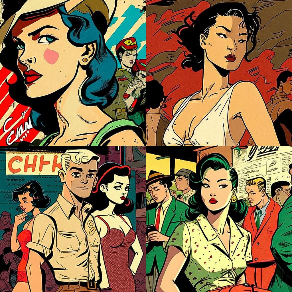 Cliff Chiang style, Midjourney V4, render 1 of 4