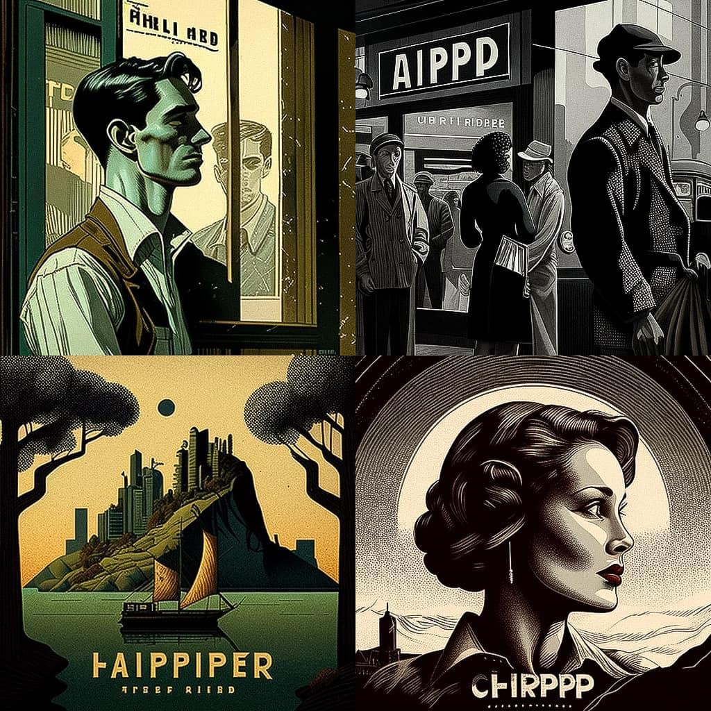 Clifford Harper style, Midjourney V4, render 1 of 4