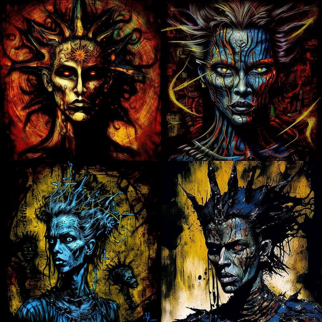 Clive Barker style, Midjourney V4, render 1 of 4