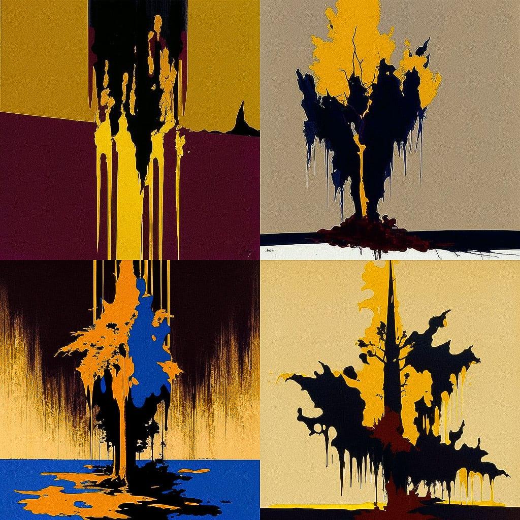 Clyfford Still style, Midjourney V4, render 1 of 4