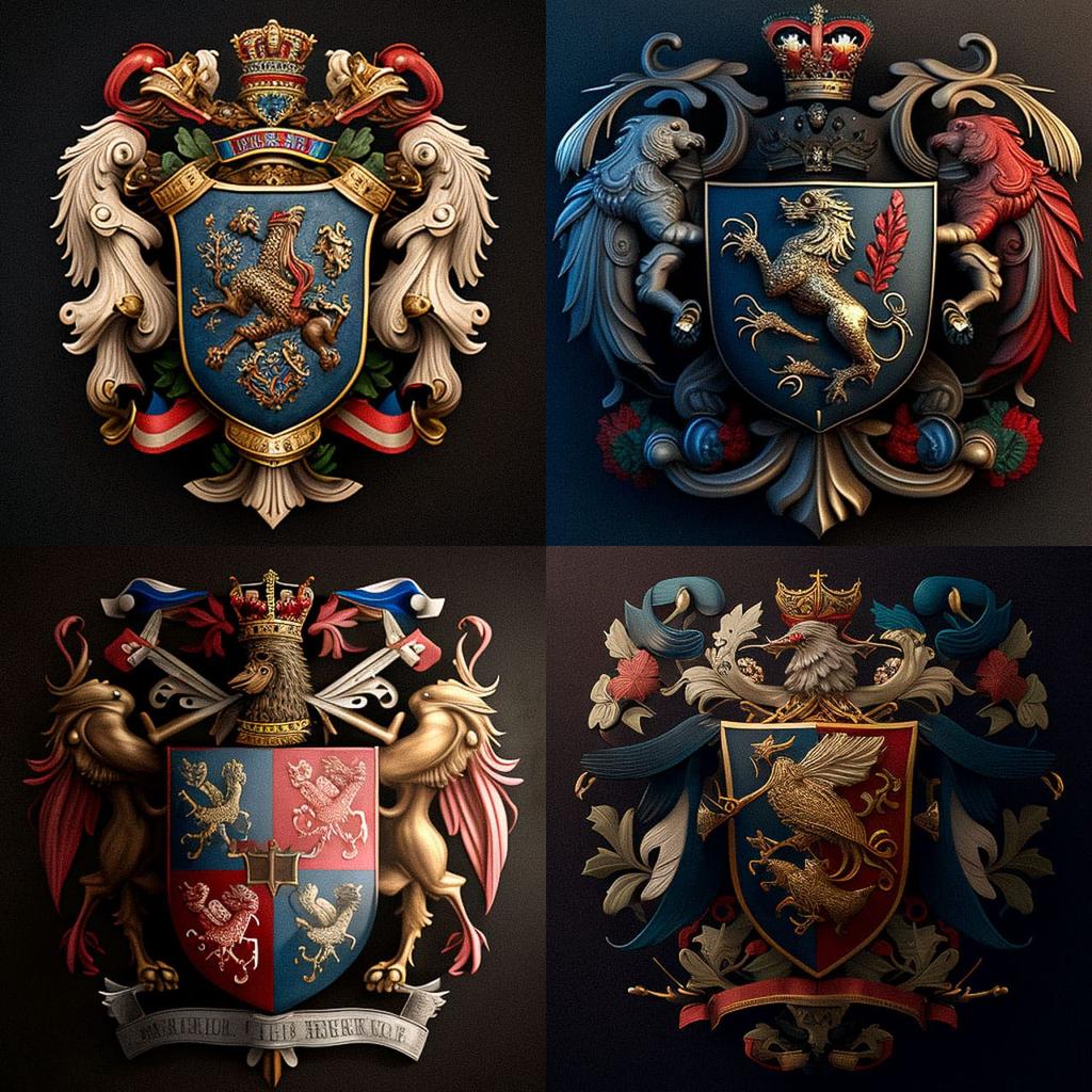 Coat of Arms style, Midjourney V4, render 1 of 4