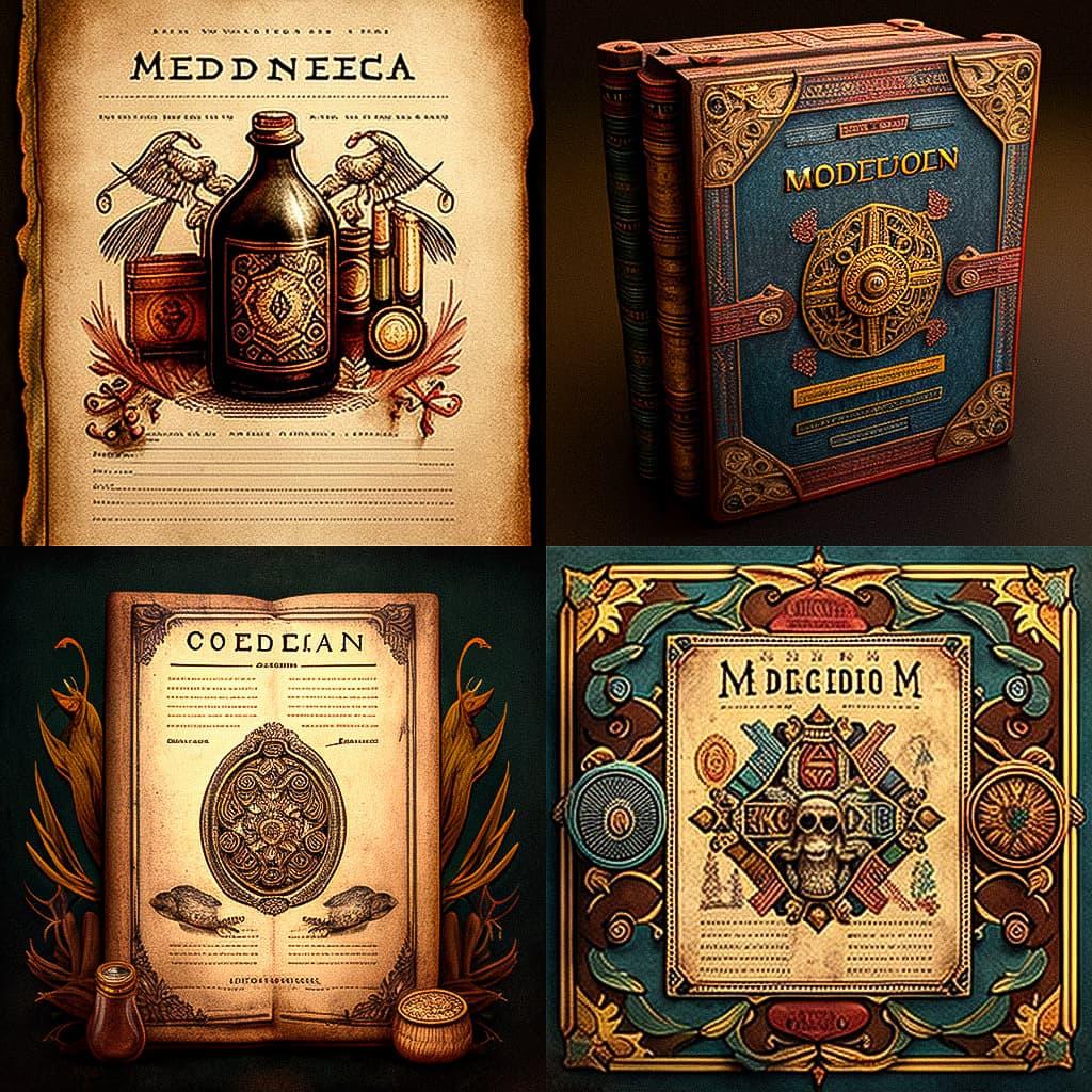 Codex Mendoza style, Midjourney V4, render 1 of 4