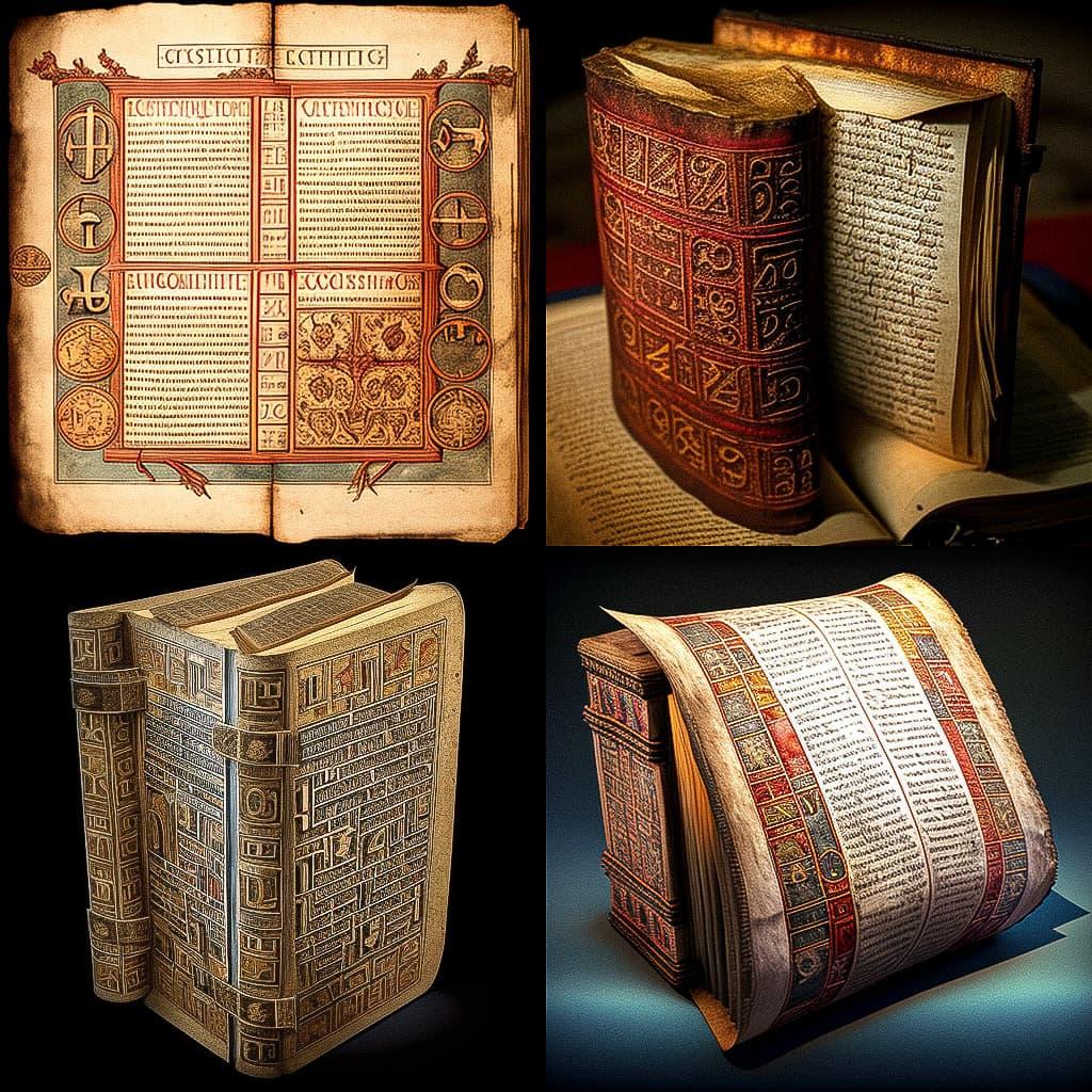 Codex Sinaiticus style, Midjourney V4, render 1 of 4