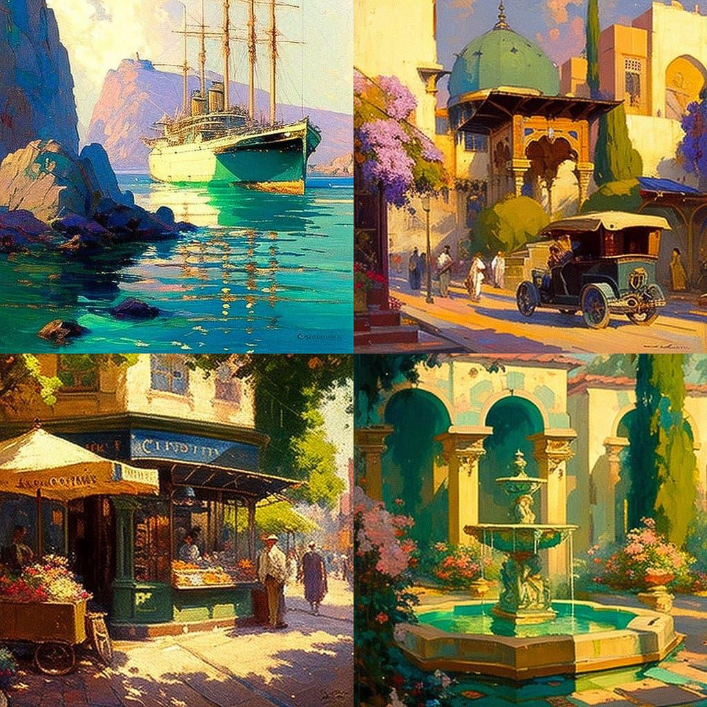 Colin Campbell Cooper style, Midjourney V4, render 1 of 4