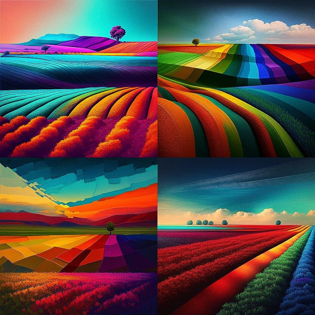Color field painting style, Midjourney V4, render 1 of 4