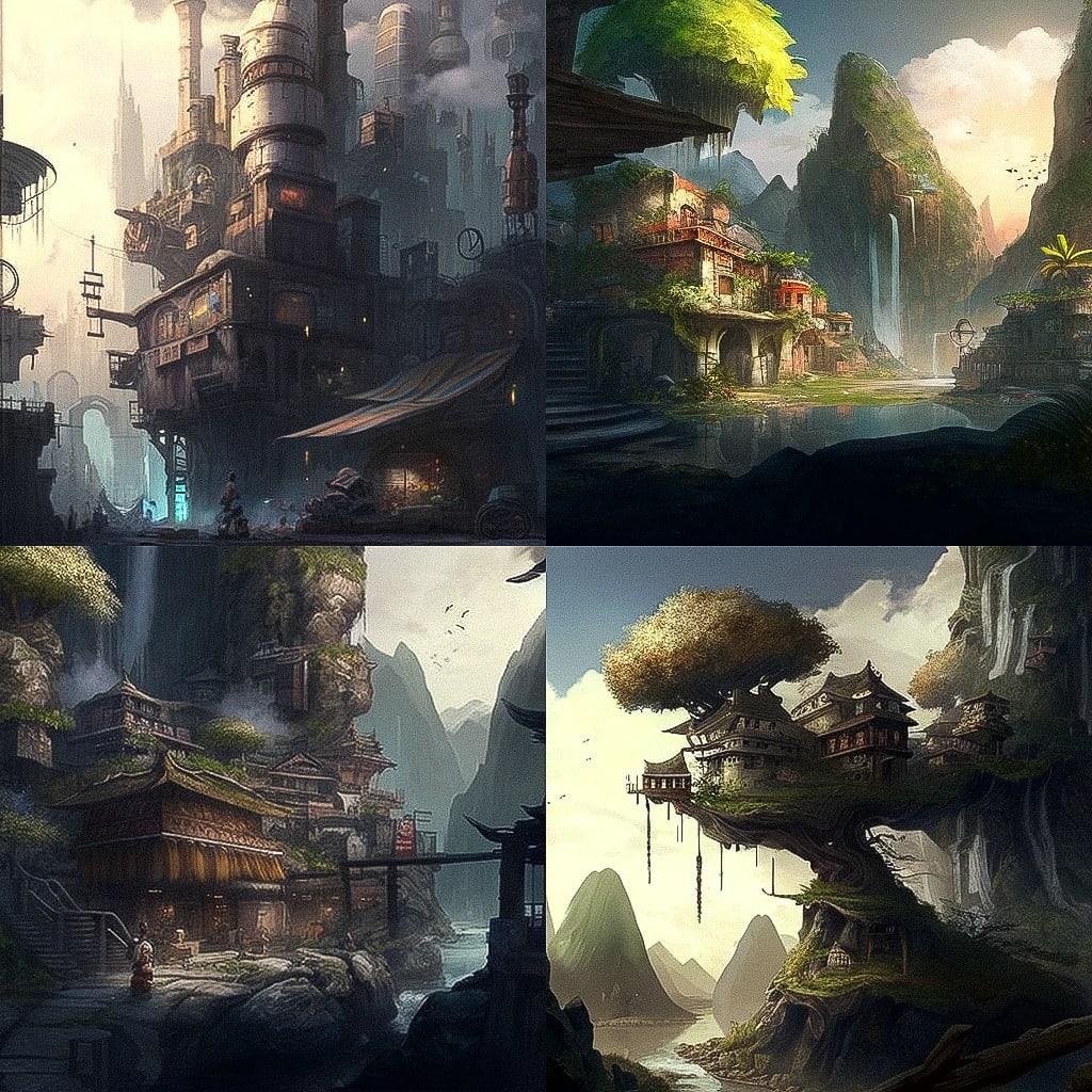 Concept art style, Midjourney V4, render 1 of 4