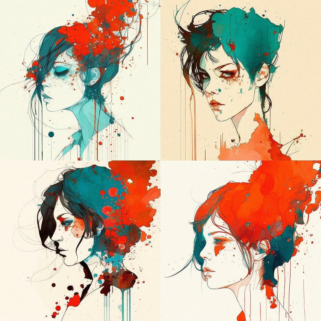 Conrad Roset style, Midjourney V4, render 1 of 4