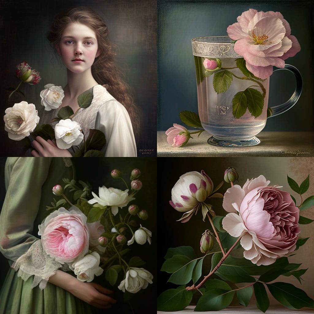 Constance Spry style, Midjourney V4, render 1 of 4