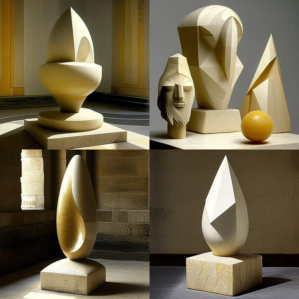 Constantin Brancusi style, Midjourney V4, render 1 of 4