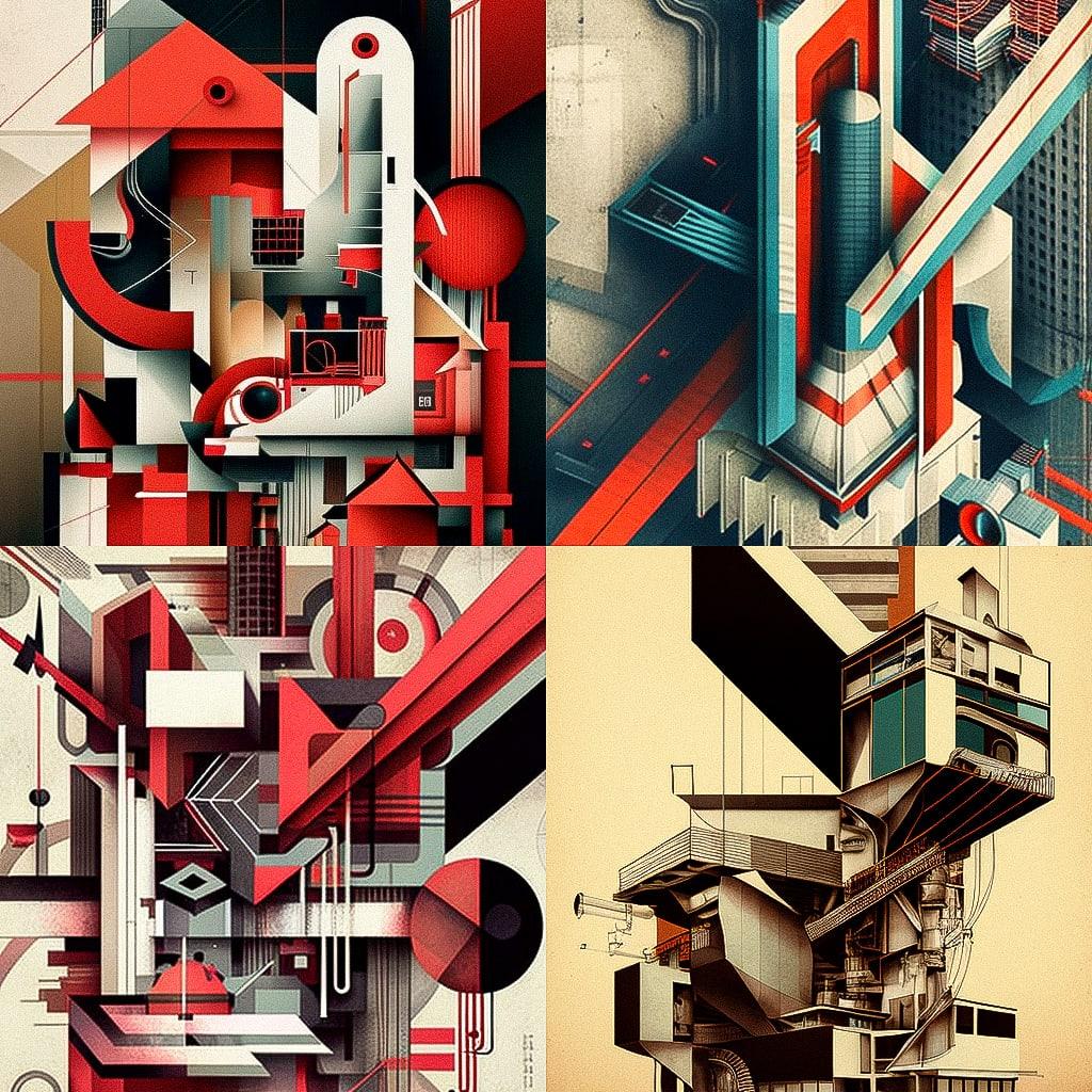 Constructivism style, Midjourney V4, render 1 of 4
