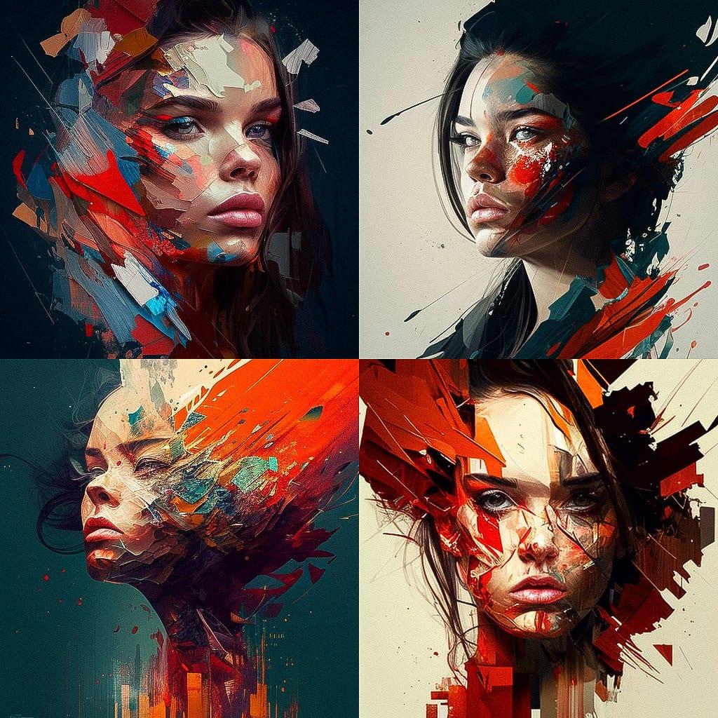 Contemporary art style, Midjourney V4, render 1 of 4