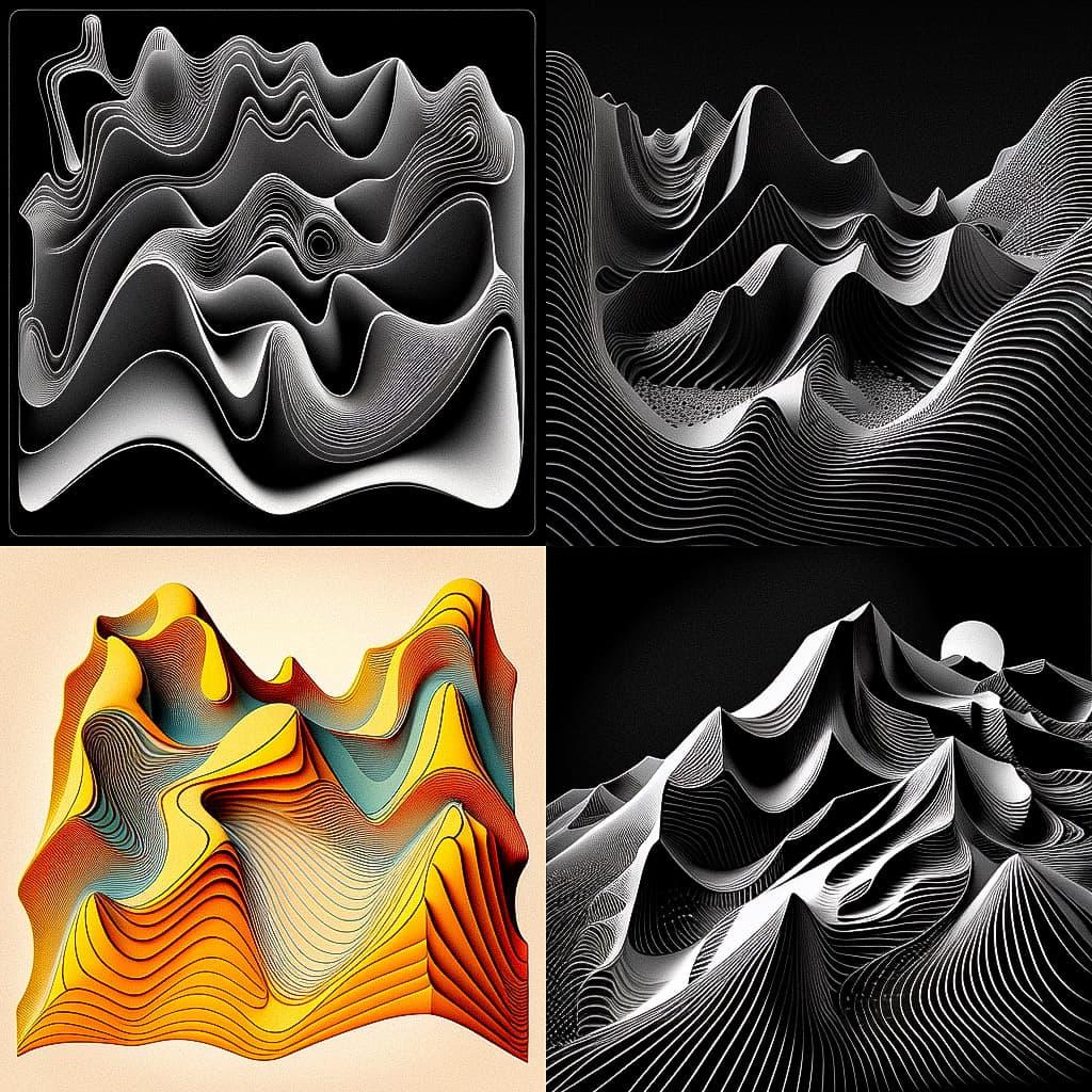 Contour plot style, Midjourney V4, render 1 of 4