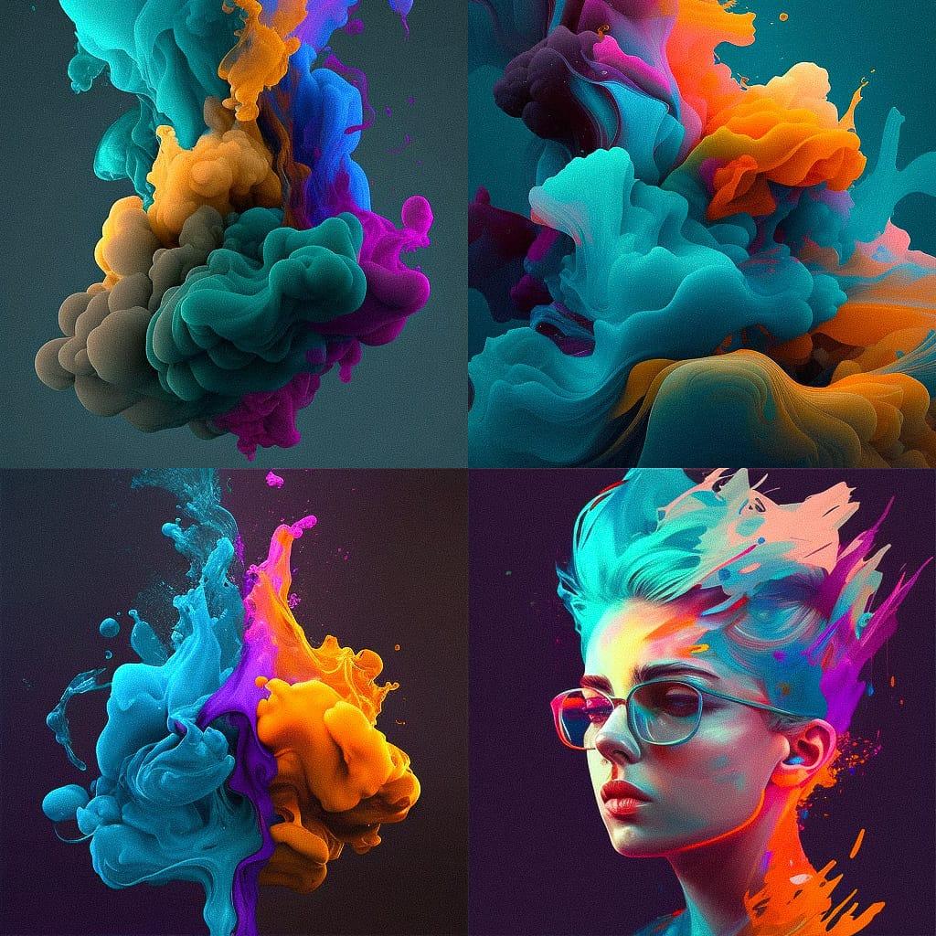 Cool colors style, Midjourney V4, render 1 of 4