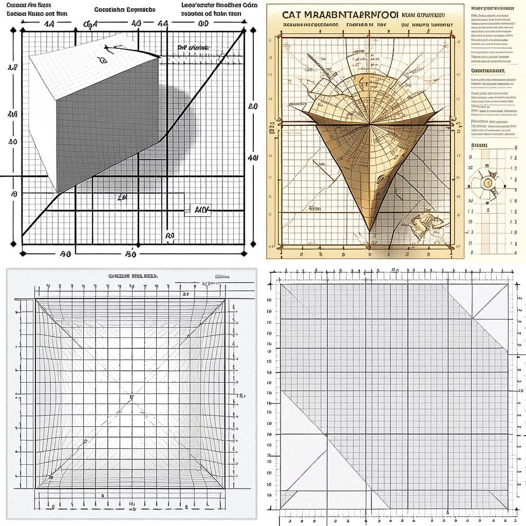 Coordinate system paper style, Midjourney V4, render 1 of 4