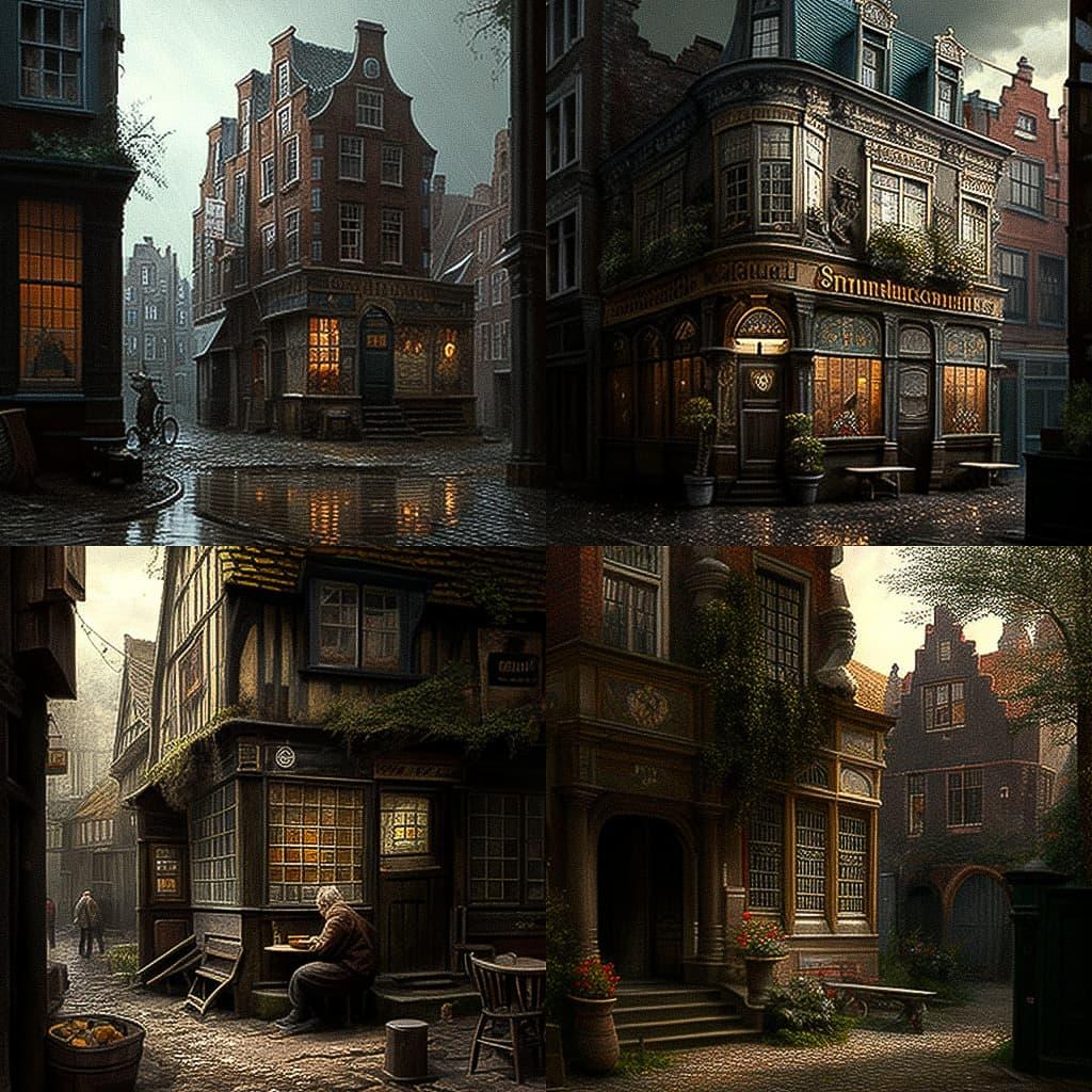 Cornelis Springer style, Midjourney V4, render 1 of 4