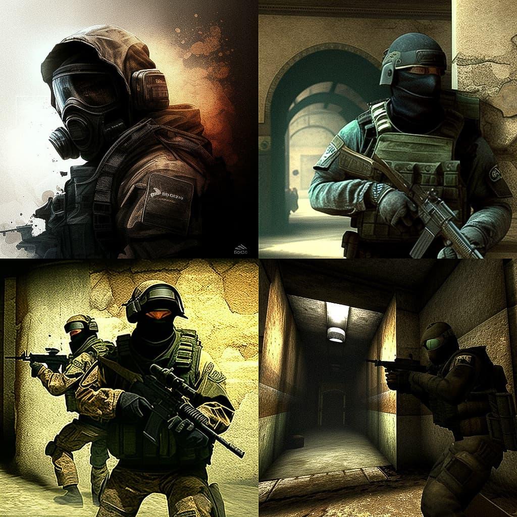 Counter-Strike style, Midjourney V4, render 1 of 4