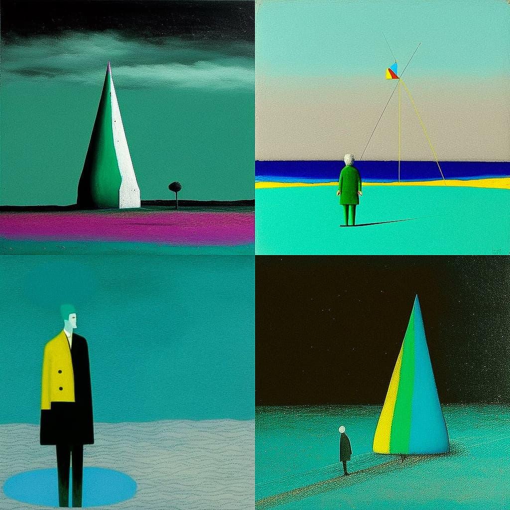 Craigie Aitchison style, Midjourney V4, render 1 of 4