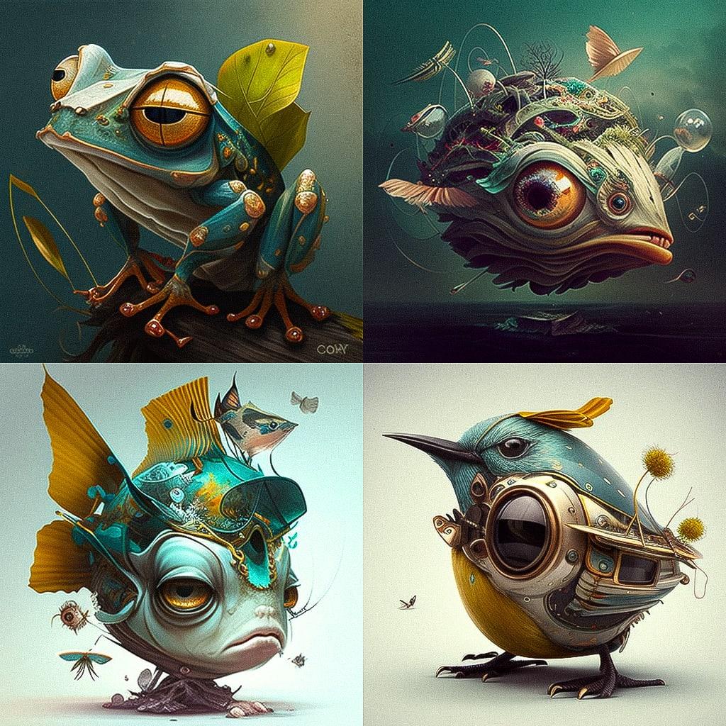 Craola style, Midjourney V4, render 1 of 4