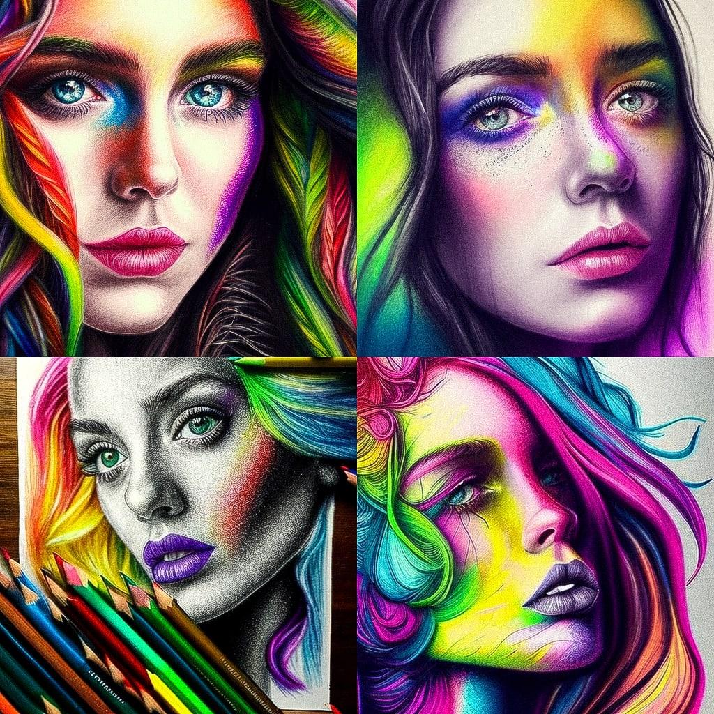 Crayon drawing style, Midjourney V4, render 1 of 4