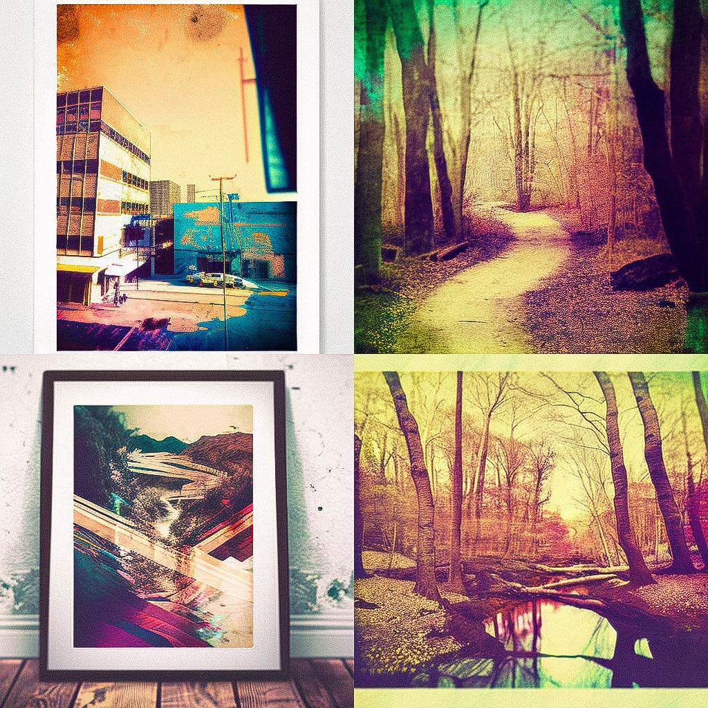 Cross processing print style, Midjourney V4, render 1 of 4