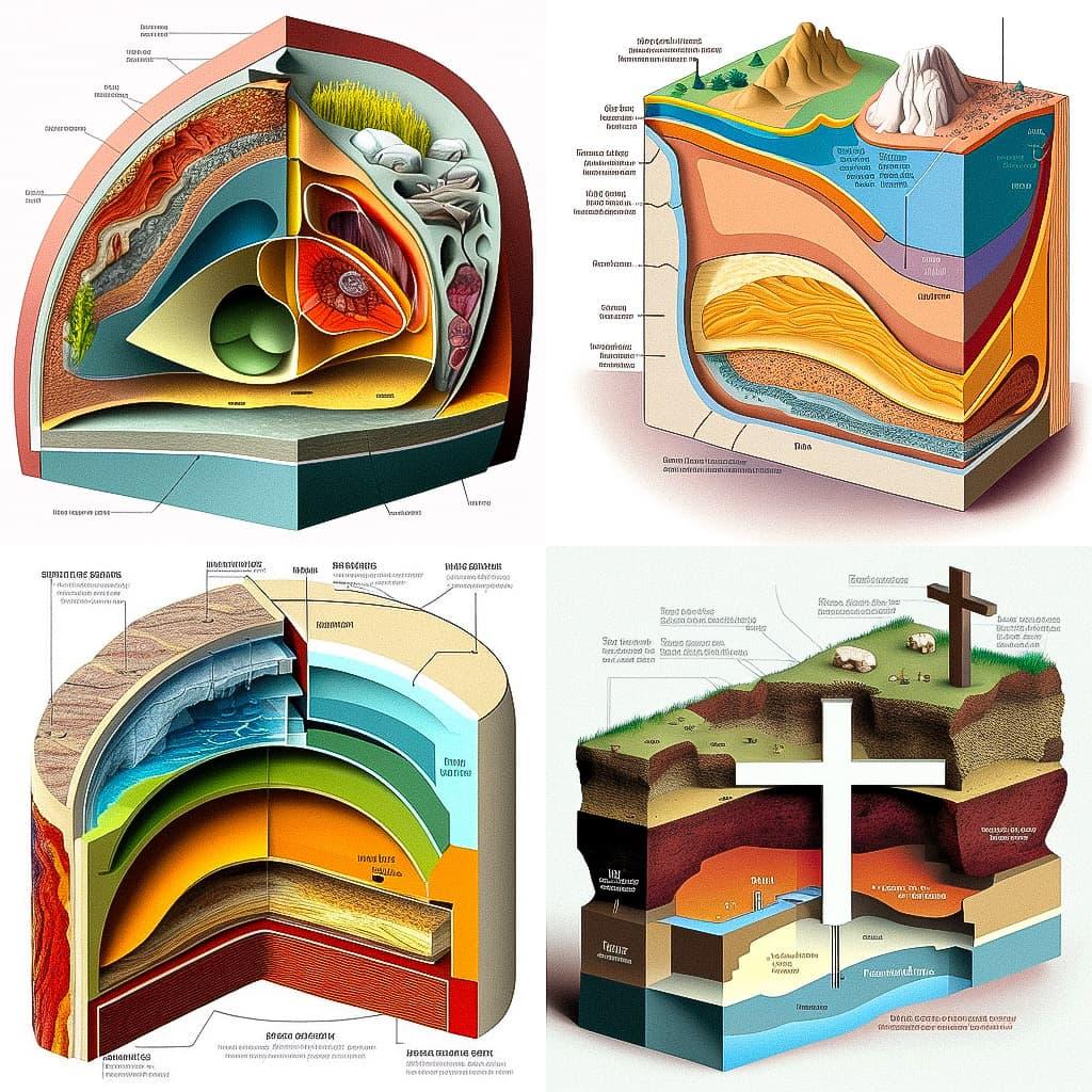 Cross-section diagram style, Midjourney V4, render 1 of 4