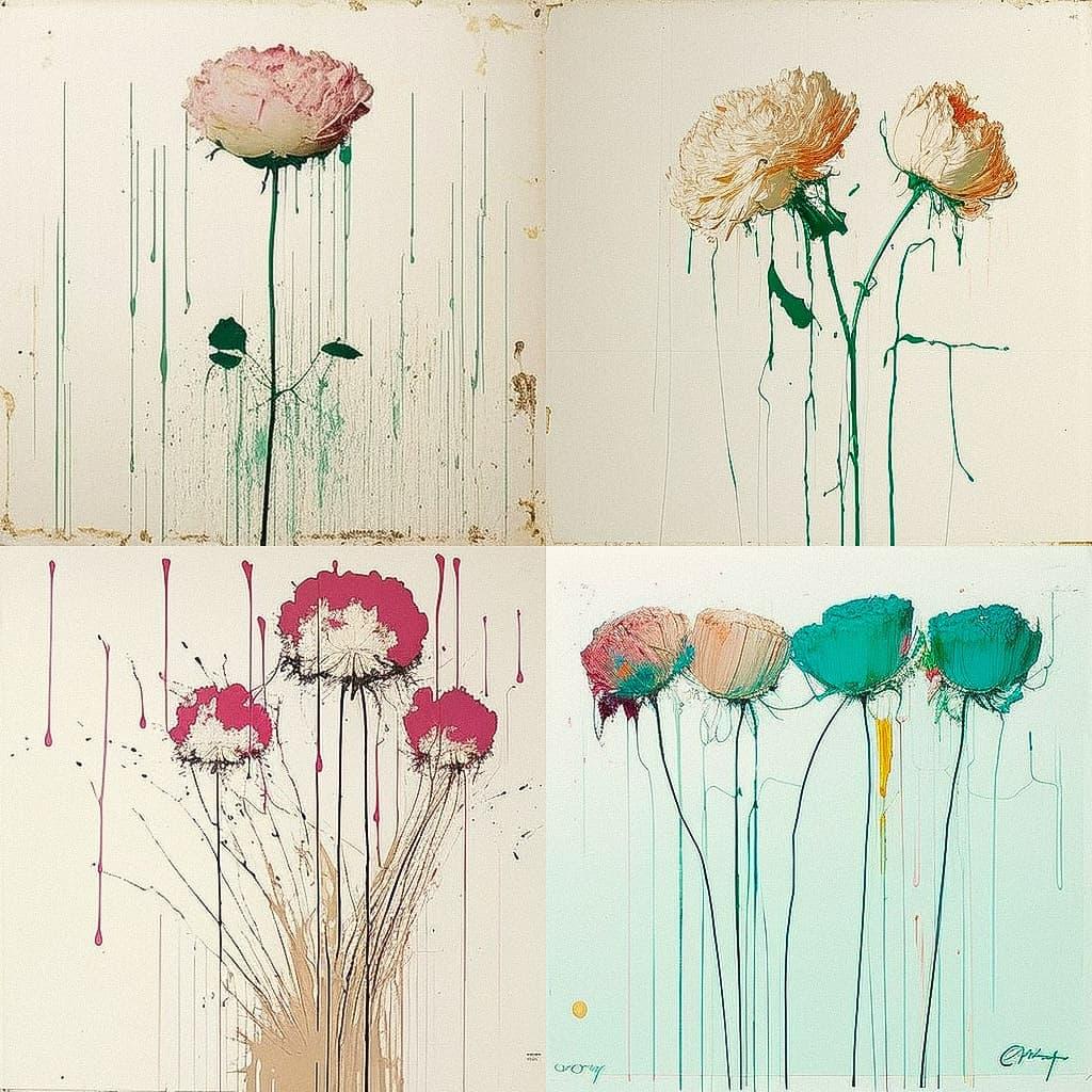Cy Twombly style, Midjourney V4, render 1 of 4